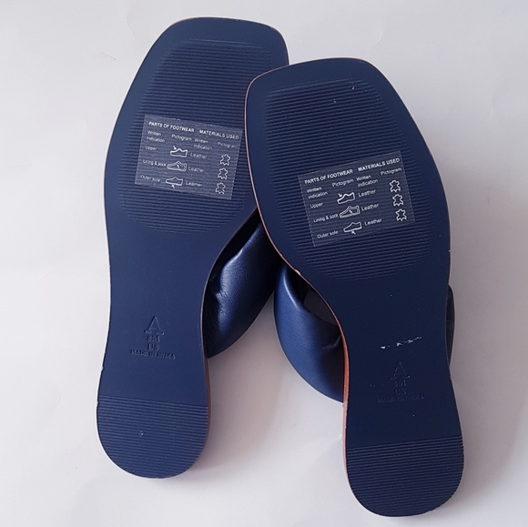 ANTHROPOLOGIE MAEVE Blue Leather Knotted Thong Sandals - Picture 10 of 11